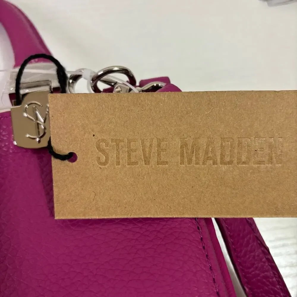 NWT Steve Madden Dark Fuschia Satchel Crossbody Purse with Coin Purse B10